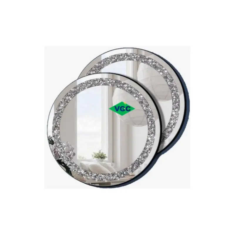 Round Crystal Crushed Diamond Mirror Factory