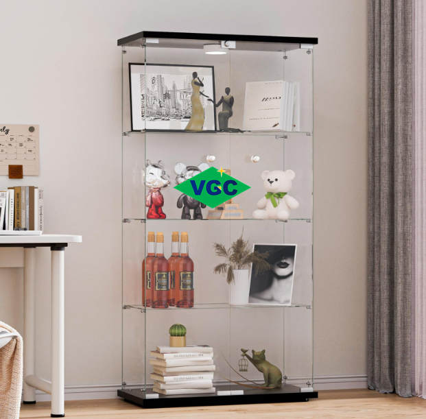 Extra Clear Glass Display Cabinet with Doors