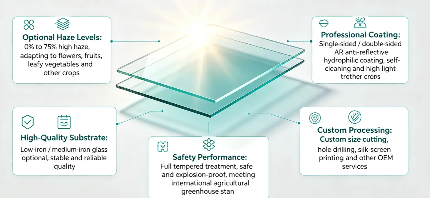 China diffused greenhouse glass factory VGC