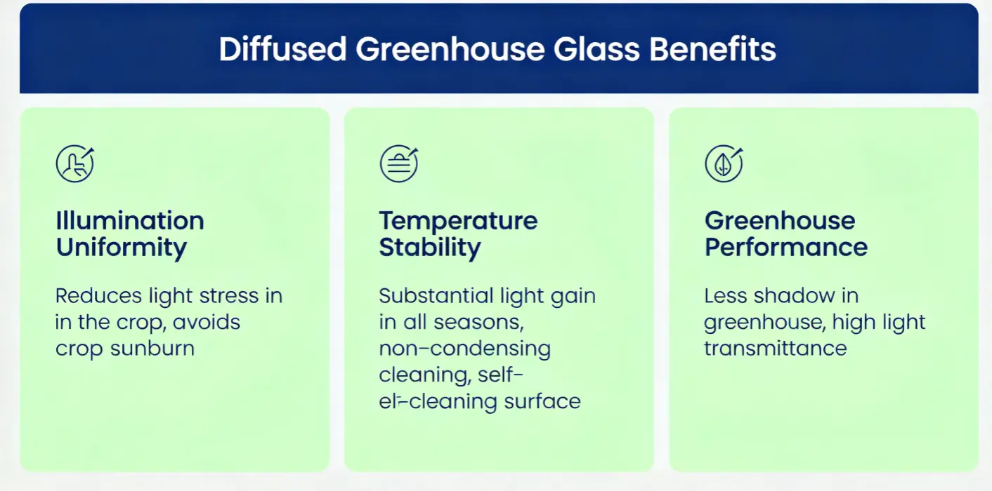 VGC diffused solar glass for greenhouse